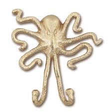 6 Gold Octopus Wall Hook Wilford