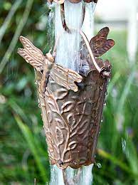 Dragonfly Copper Sculpture Rain Chains