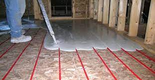 radiant heating floor leveling