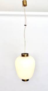 Stilnovo Italian Pendant Light Fixture With Brushed Opaque