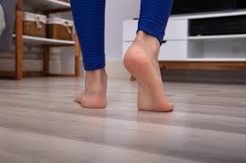 Feet Walking Hardwood Warm Floor