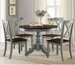 Kitchen & dining room tables. Farmhouse Dining Table Set Rustic Round Dining Room 5 Piece Kitchen Chairs Green 756250426922 Ebay