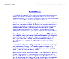 essay in spanish about holidays