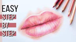 colored pencils lips drawing tutorial