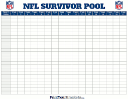 Nfl Survivor Pool Sheet Printable Football Suicide Pool