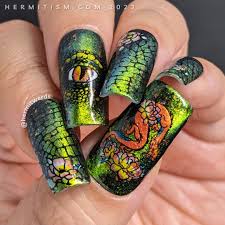 dragon scale magnetic nail art