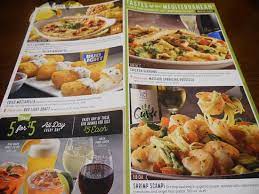 table menu picture of olive garden