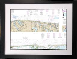 Framed Barnegat Bay Nautical Chart
