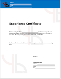 Employee Experience Certificate Salary Certificate Format Download