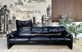 Three Seater Leather Sofa By Vico