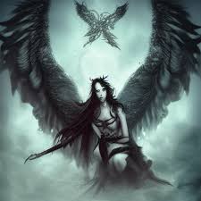 fallen angels in dark fantasy art style