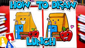 to draw a funny sack lunch for