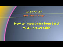excel to sql server table