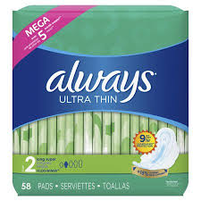 Always Ultra Thin Size 2 Super Pads With Wings Unscented 58