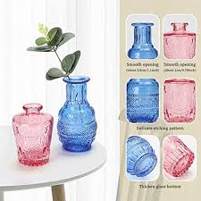 Colored Glass Bud Vase Set Of 10