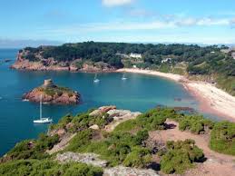 Yachts moored in the sandy cove of Portelet Bay, Jersey - CENTRE ...