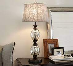 Stacked Mercury Glass Table Lamp Base