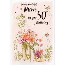 mum 50th birthday greeting world