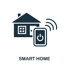 monochrome smart home icon for web