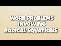 word problems involving radical