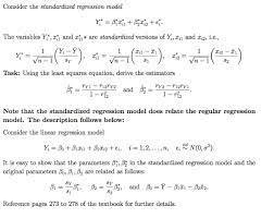 Standardized Regression Model