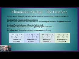 Elimination Method The First Step