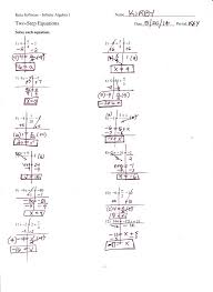 Two Step Equation Worksheet Two Step
