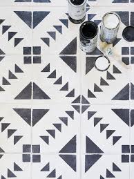 how to paint and stencil tile floors