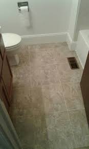 bathroom floor and trim project of