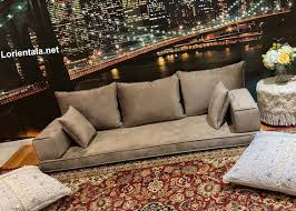 Velvet Brown Floor Sofa Turkish Arabic