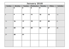 2018 Blank Calendar Templates Download Free Printable 2018 Blank