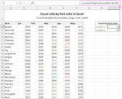 excel count and sum cells by color
