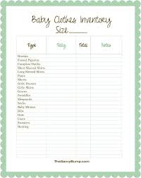 Free Printable Baby Clothes Inventory Form Baby Mittens