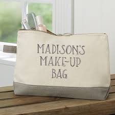 embroidered canvas makeup bag