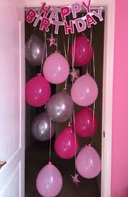 Birthday Morning Surprise Idea Hanging Balloons In Door Way