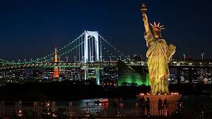 statue of liberty at night cities hd