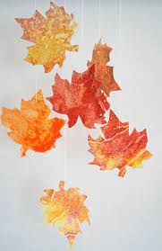 Wax Paper And Crayon Fall Leaves