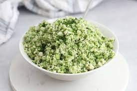 broccoli cauliflower rice bite on the