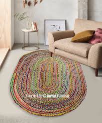oval braided area rug 4x6 ft