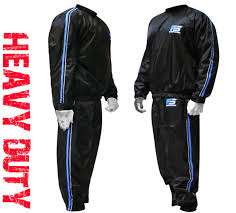 Fs Heavy Duty Sweat Sauna Suit Gym Training Track Suit Unisex Slimming Blue