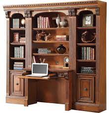 library wall desk in pecan