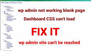 wordpress admin not loading css js
