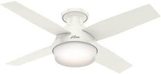 Hunter Dempsey Indoor Low Profile Ceiling Fan With Led Light And Remote Control 44 White Amazon Com