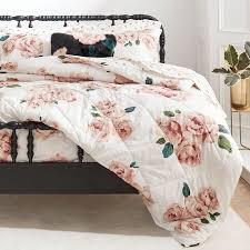 Emily Meritt Bed Of Roses Comforter Ivory Blush Double Queen Ivory Blush