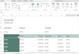 Group To Do List Template For Excel Online
