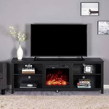 Amerlife Fireplace Tv Stand Wood