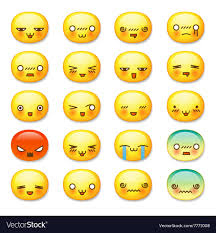 Set Of Cute Smiley Emoticons Emoji