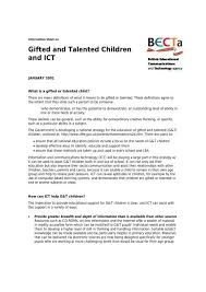 gifted and talented children and ict