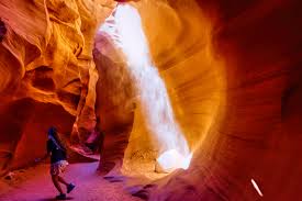 antelope canyon conjuring a beam of