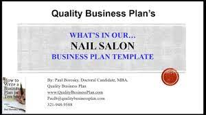 nail salon business plan template